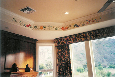 Decorative trim around kitchen ceiling