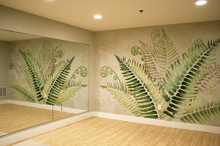 Yoga Studio Fern Mural