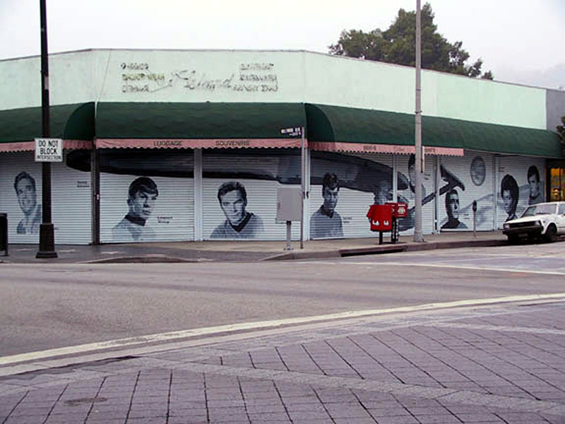 Members of the Star Trek cast painted on doors