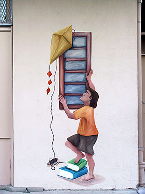 Boy with Kite Close up